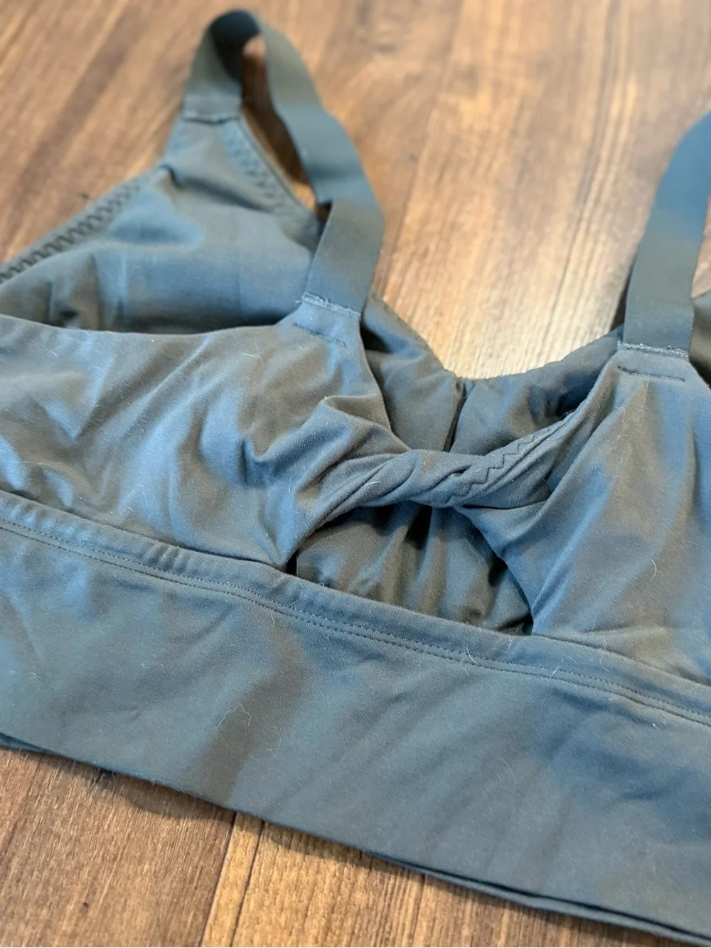 Aerie Chill Play Move Sports Bra Womens XL Gray Green Longline Low Impact